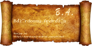 Bárdossy András névjegykártya
