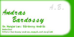 andras bardossy business card