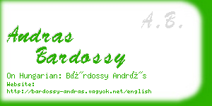 andras bardossy business card